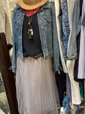 Women’s Light Gray Pleated Tulle Skirt two layers tulle fully lined
